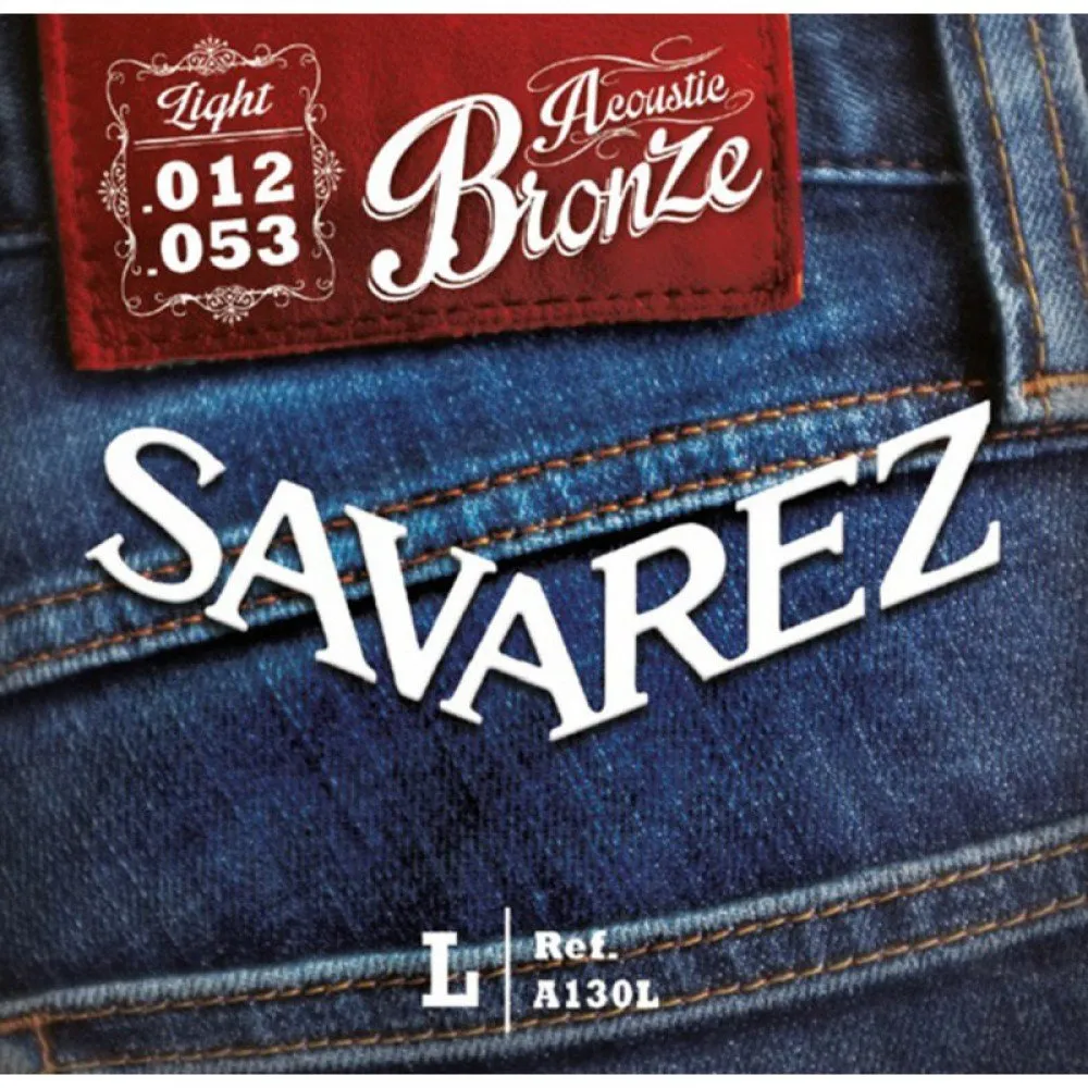 Струны для акустической гитары Savarez 80/20 Bronze A130L, 12-53